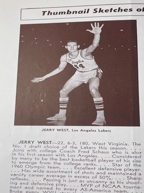Original December 26, 1960 New York Knickerbockers VS Los Angeles Lakers Program