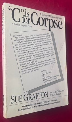 Item #9484 "C" is for Corpse (SIGNED ARC). Sue GRAFTON