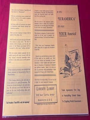 Item #9518 If It's "Euramerica" / It's Not YOUR America! [1962 ANTI-KENNEDY /...