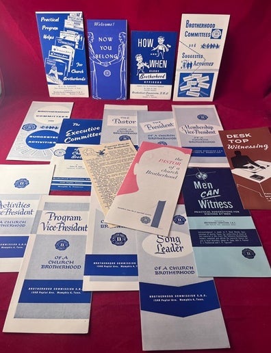 Item #9545 Archive of 16 1950's BAPTIST BROTHERHOOD COMMISSION Pamphlets [SOUTHERN BAPTIST ORGANIZATION FOR BOYS AGES 9 TO 17]. L. H TAPSCOTT.