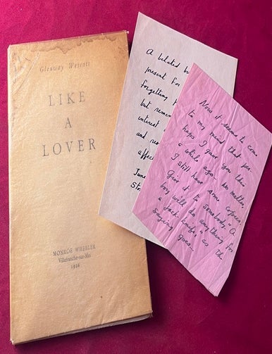Item #9581 Like a Lover [#126/200 Copies - Inscribed by Author w/ 2 Notes]. Glenway WESCOTT.