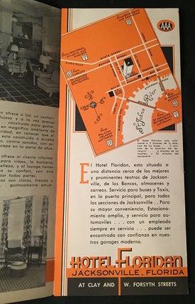 Circa 1950 Jacksonville, FL "Hotel Floridian" Brochure IN SPANISH